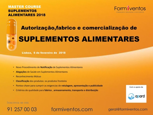  Master Course | Suplementos Alimentares | 6 de fevereiro 2018